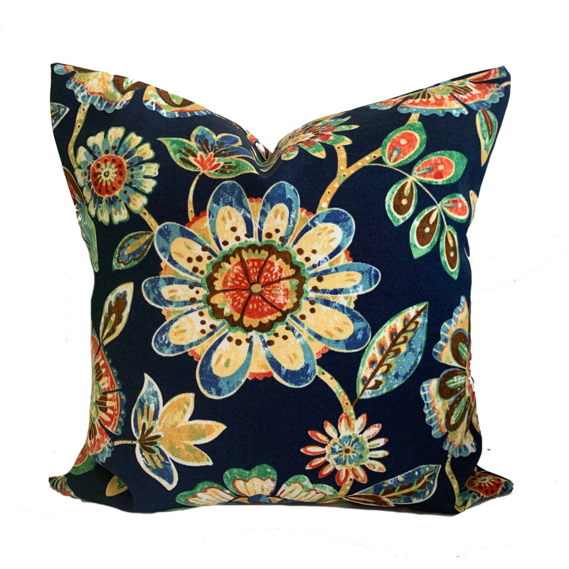 Housse de coussin décoratif intérieur / extérieur en mélange de polyester / polyester Olivian, H 21,5 po x l 21,5 po