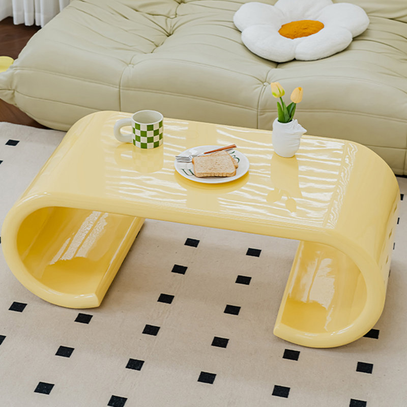 Cream omelet end table, 15.74'' H x 51.18'' L x 21.65'' W