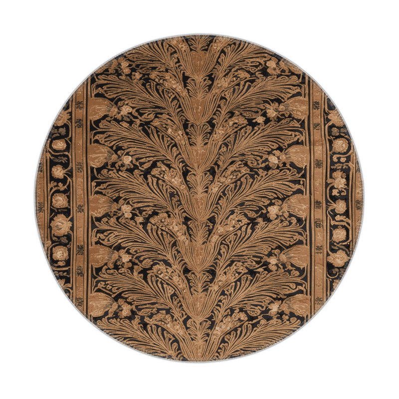 French Brown Indoor and Outdoor Area Rug, Rectangle 5' x 7'