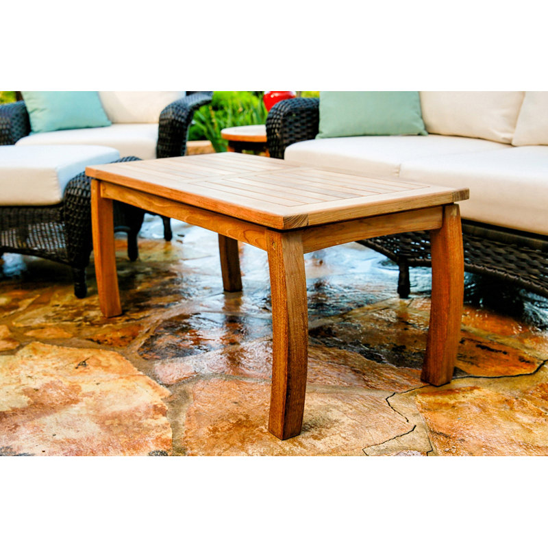 Rectangular Teak Outdoor Coffee Table , 40'' in. W 20'' in. D
