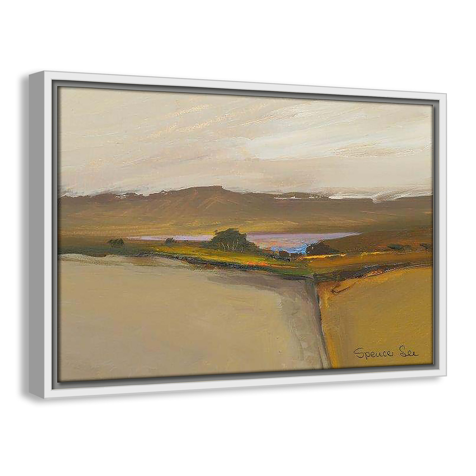 Heaven And Earth IV by Spencer Lee, 13.5'' H x 19.5'' W x 2'' D, White Framed