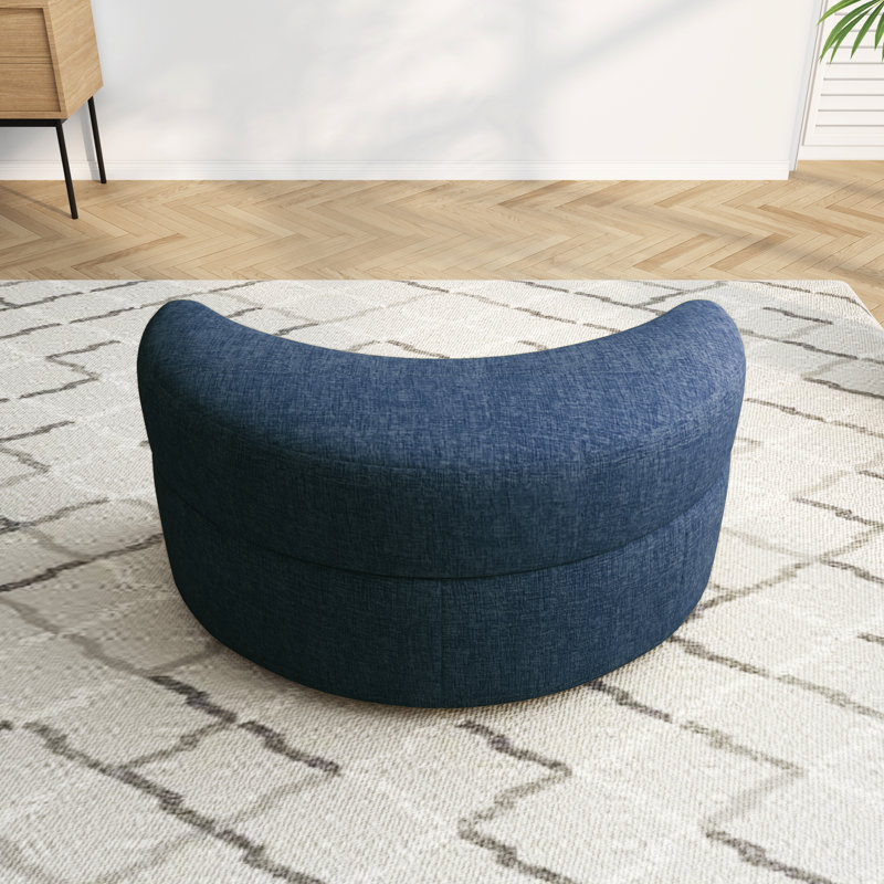 Repose-pieds demi-lune, Chenille bleue marine