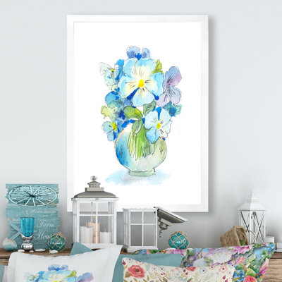 Bouquet de fleurs sauvages bleues - sur