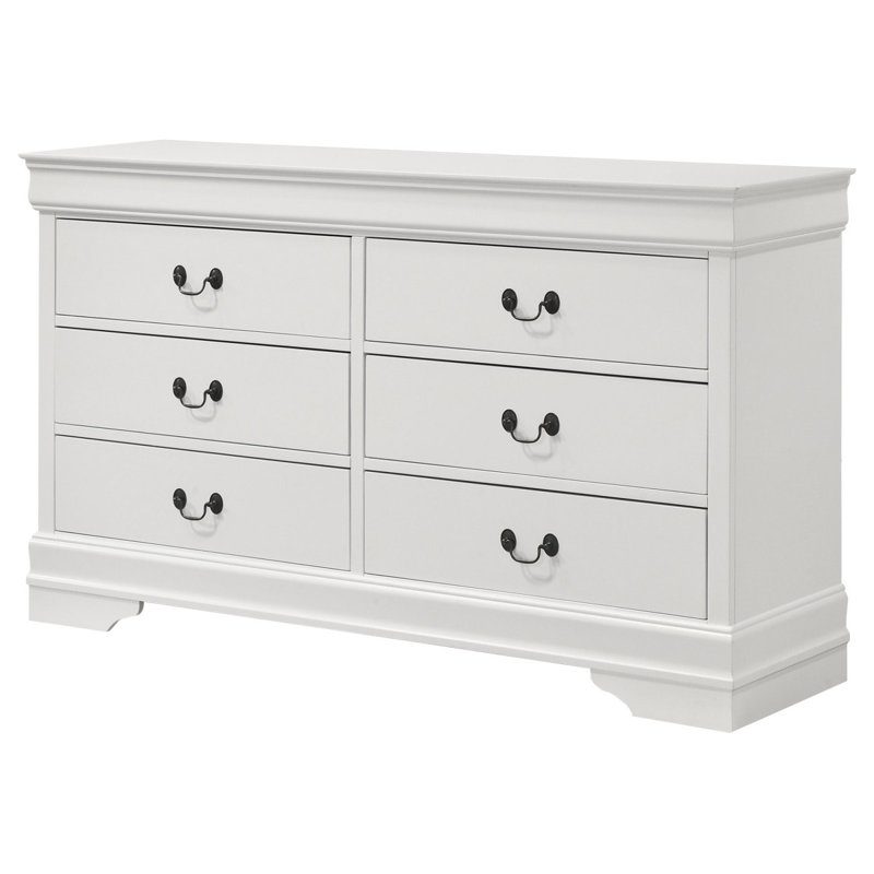 Commode 6 tiroirs Frances, Blanc