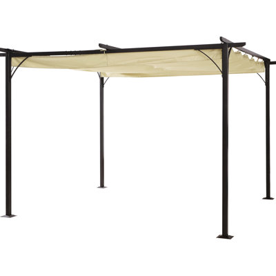 Metal Patio Shade Pergola 11.5' X - For Backyard, Porch Party, Garden, Grill Gazebo, Beige Shelter