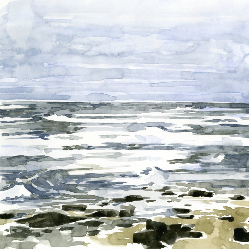 Loose Seascape II by Emma Caroline - Wrapped Canvas Painting, 91cm H x 91cm W x 3.8cm D