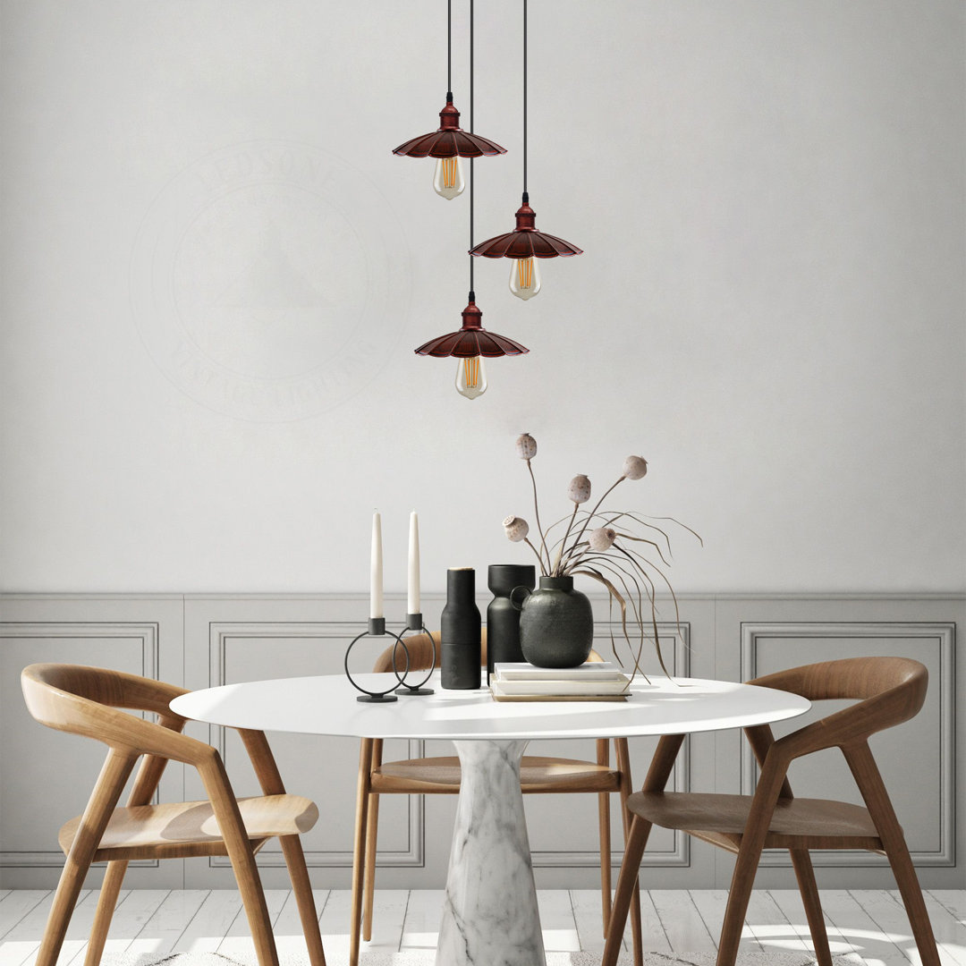 Hadrian 3 - Light Rustic Red Cluster Pendant