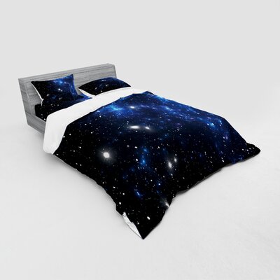 Constellation Outer Space Star Nebula Astral Cluster Astronomy Theme Galaxy Mystery Blue/Black Microfiber Modern & Contemporary Duvet Cover Set -  Ambesonne, bsnev_35268_queen