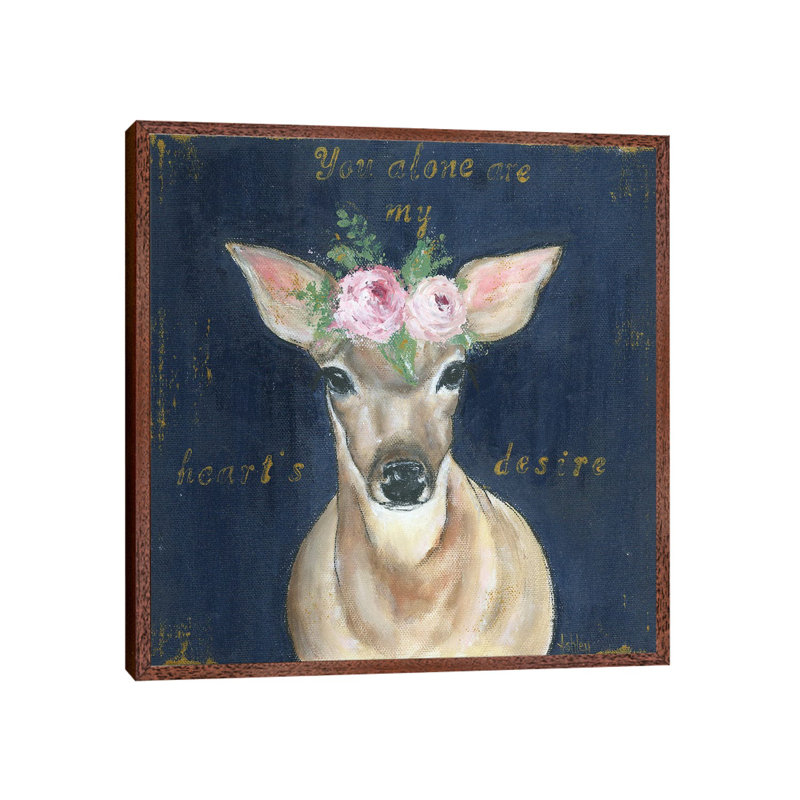As The Deer by Ashley Bradley - Print on Canvas, 45.72 cm H x 45.72 cm W, Classic Brown Wood Framed