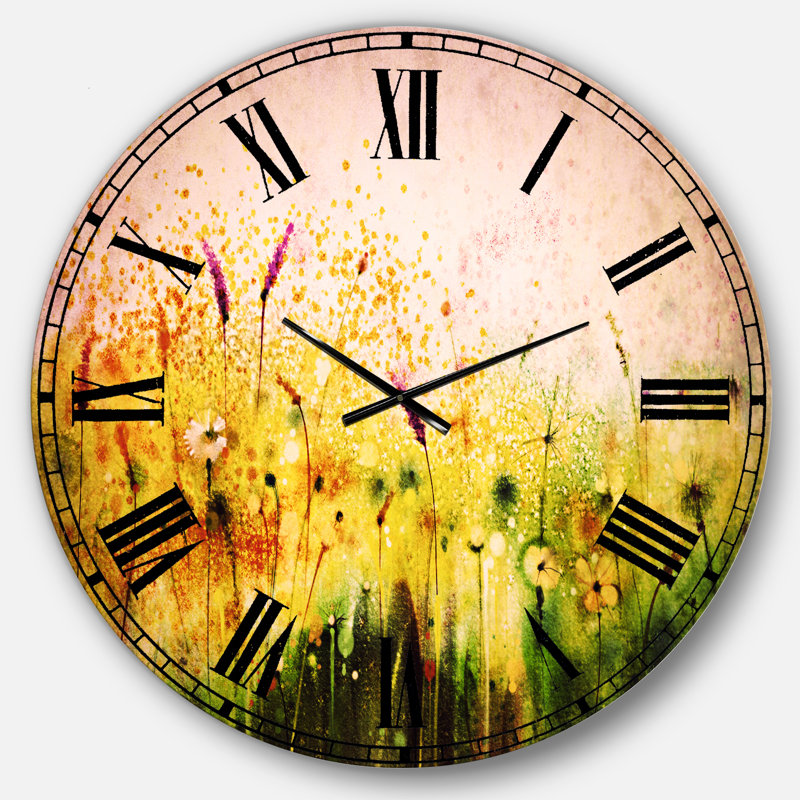 Cosmos fleurs et fleurs sauvages blanches - Horloge murale traditionnelle, Grand