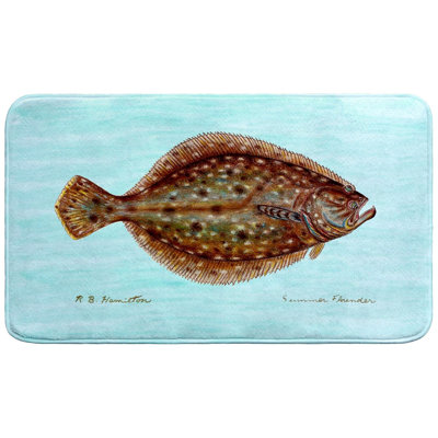 Tapis de bain Flounder sur sarcelle