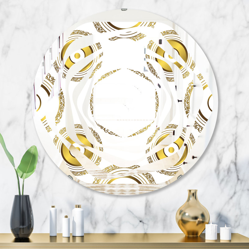 Miroir mural sans cadre i glam à motif circulaire i whirl, 23,6 po x 23,6 po