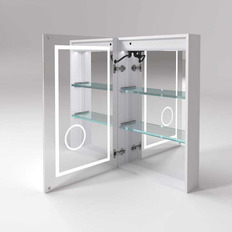 Armoire à pharmacie avec miroir à DEL de 20 po x 32 po Brayden Studio® Courtund, S'ouvre à gauche vers l'extérieur