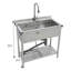 Grand lavabo simple en acier inoxydable de 21 po x l 36 po x H 35,5 po, évier de restaurant commercial autoportant avec robinet escamotable, évier utilitaire pour salle de lavage, garage, cuisine