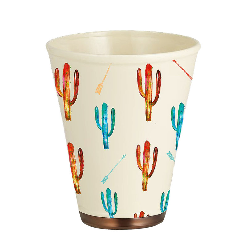 Saguaro Cactus Ceramic / Porcelain Wastebasket