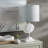Light Blue And White Resin Fish Table Lamp With Shade