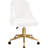 Modern Mid-Back White Swivel Desk Chair, Height Adjustable Home Office Chair for Bedroom, Living Room & Vanity Makeup-2092571540
