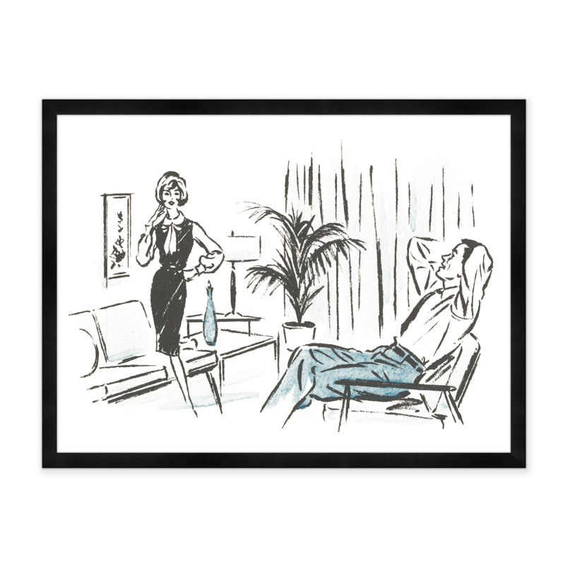 Living Room Conversation Print by Conrad Moulton