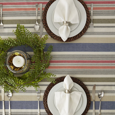 Jenesy Striped 100% Cotton Tablecloth