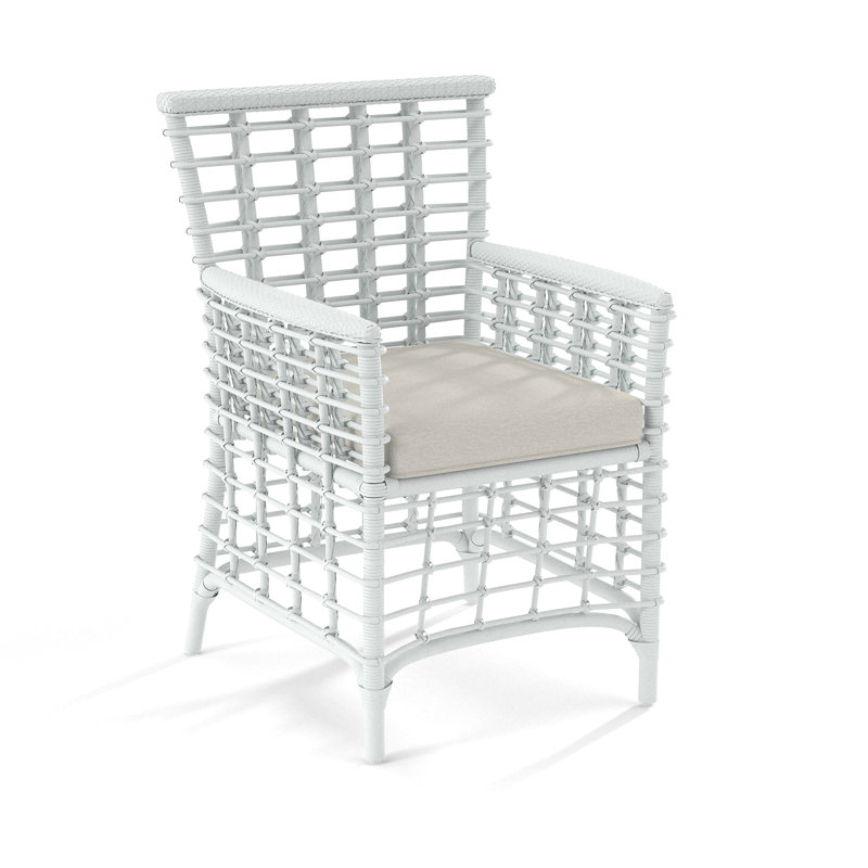 Bridgehampton Arm Chair, Frost White, White Performance Fabric