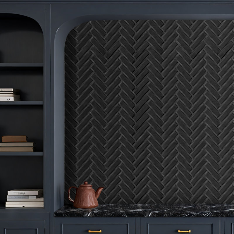 30.5 x 30.5 cm PET/PU Tile , Black