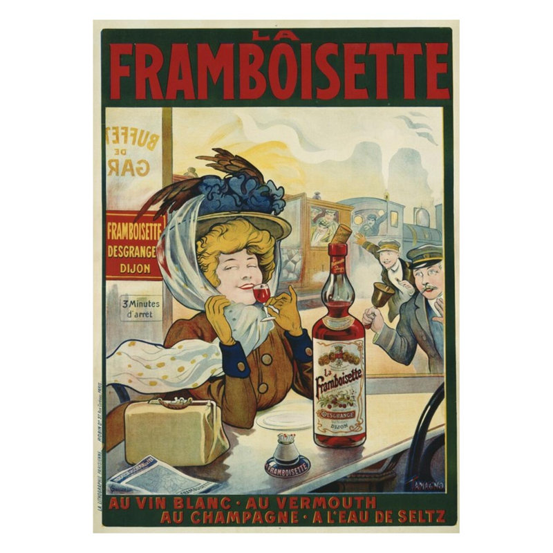 Affiche Framboisette par Tamagno - Estampe numérique, H 28 po x l 22 po