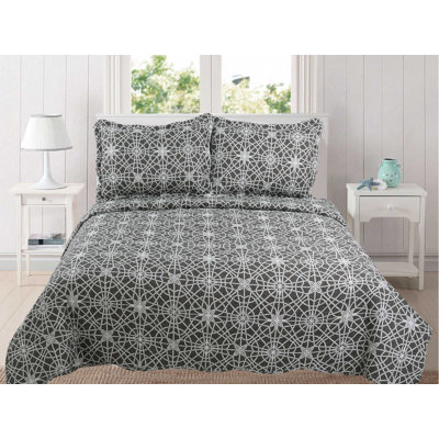 Ensemble de courtepointe réversible en microfibre Zasche Brown