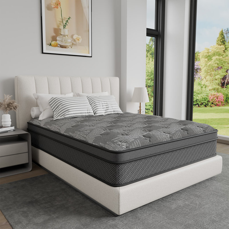 Evann 12" Medium Firm Hybrid Mattress with Cooling Gel Foam, Anti-Static & Hypoallergenic for Healthy Sleep – Triple-Certified (CertiPUR-US, OEKO-TEX, SGS)