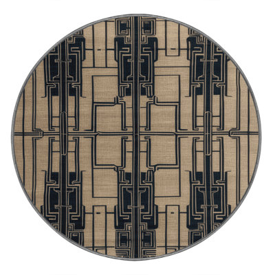Machine Washable Art Deco Gray Area Rug