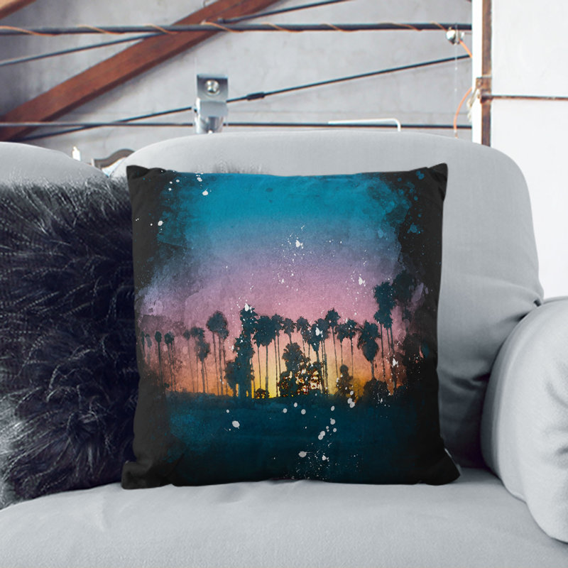 Square Cushion, Black, 40cm H x 40cm W x 15cm D