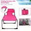 Outdoor Beach Lounge Chair Folding Chaise Lounge With Pillow Pink