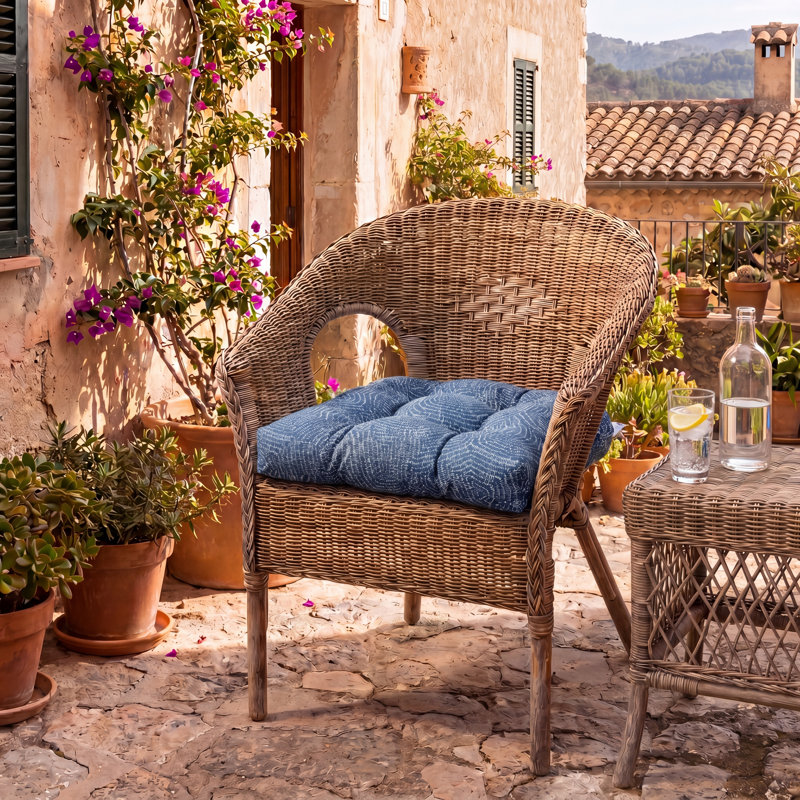  Italia Acrylic Outdoor Chair Cushion, Lanzarote Indigo