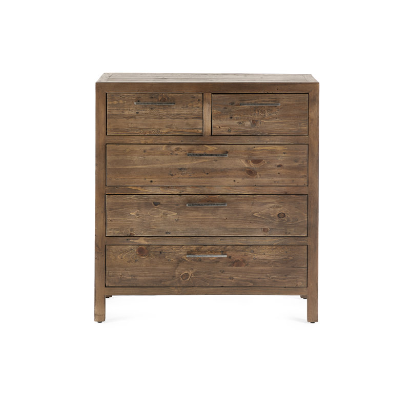Rollo Solid Wood 84cm W 5 - Drawer Chest of Drawers