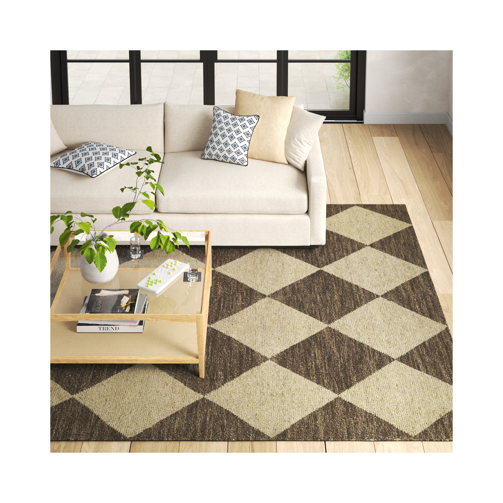 Winnie Handmade Wool Brown/Tan Rug, Rectangle 9' X 12'