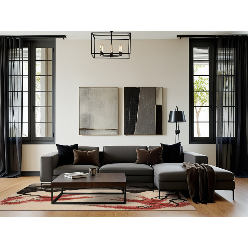 Tapis doux Sakura, Rectangulaire 2 pi x 3 pi