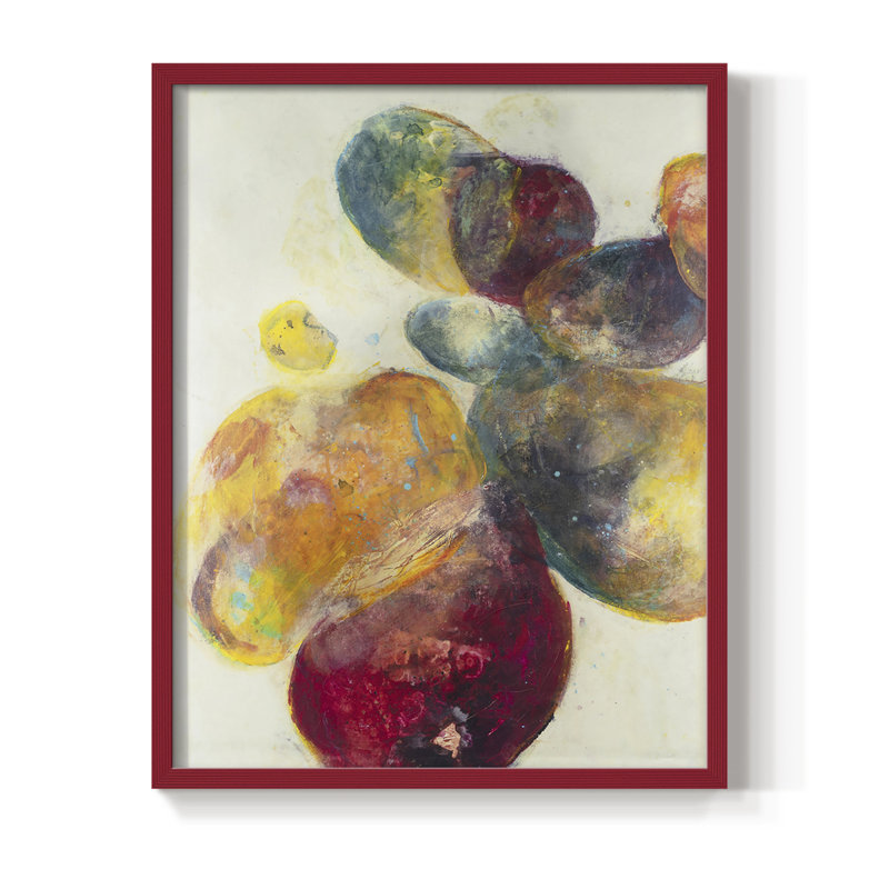 Earthy Fragments II, reproduction encadrée - bois massif, Rouge, H 10 po x l 8 po