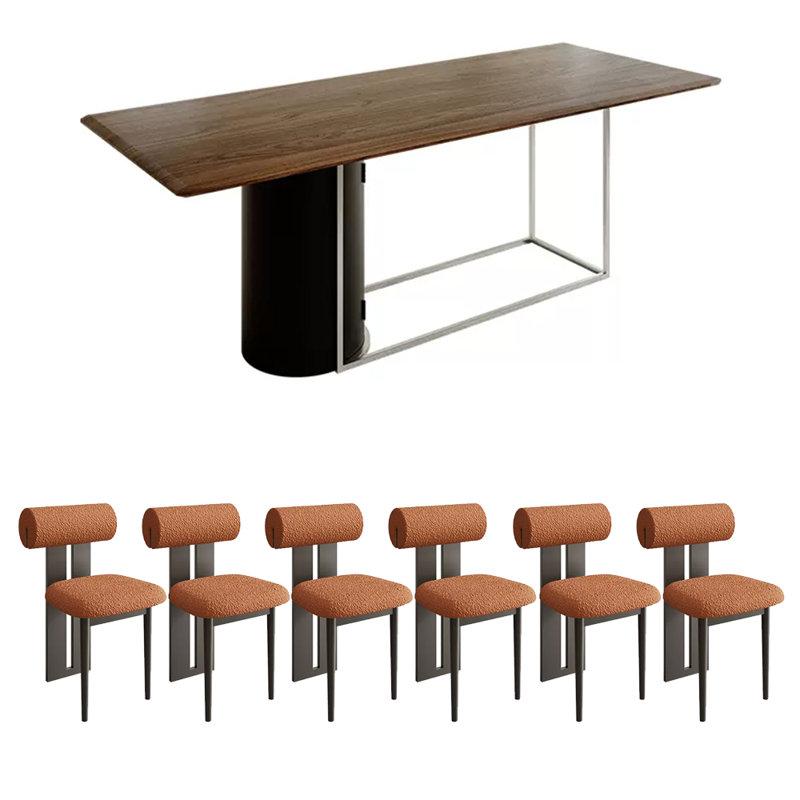 Ensemble de table de salle à manger en bois massif, H 29,53 po x L 62,99 po x l 31,5 po