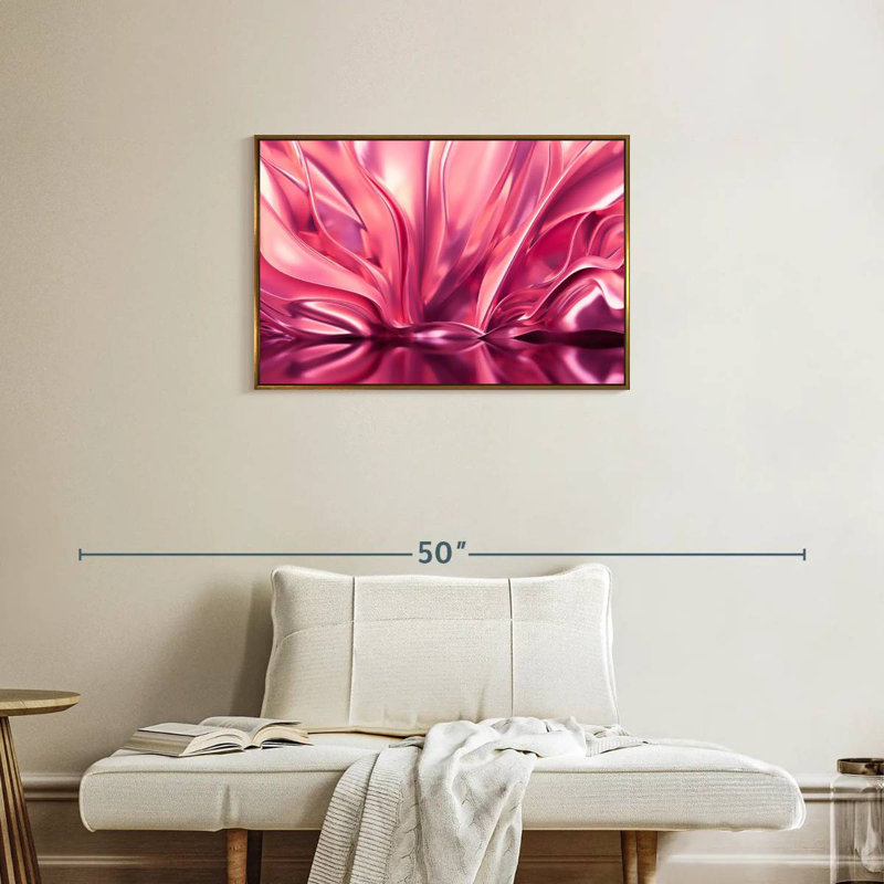 Fiorella rosé, Cadre flottant doré, 31 po x 21 po