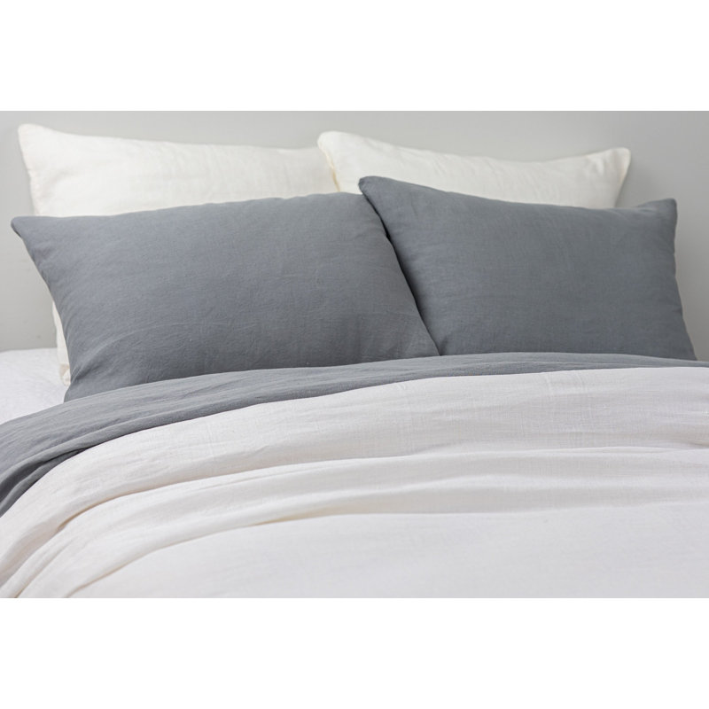 Darama Ash Grey Linen Sham, Standard, Camel