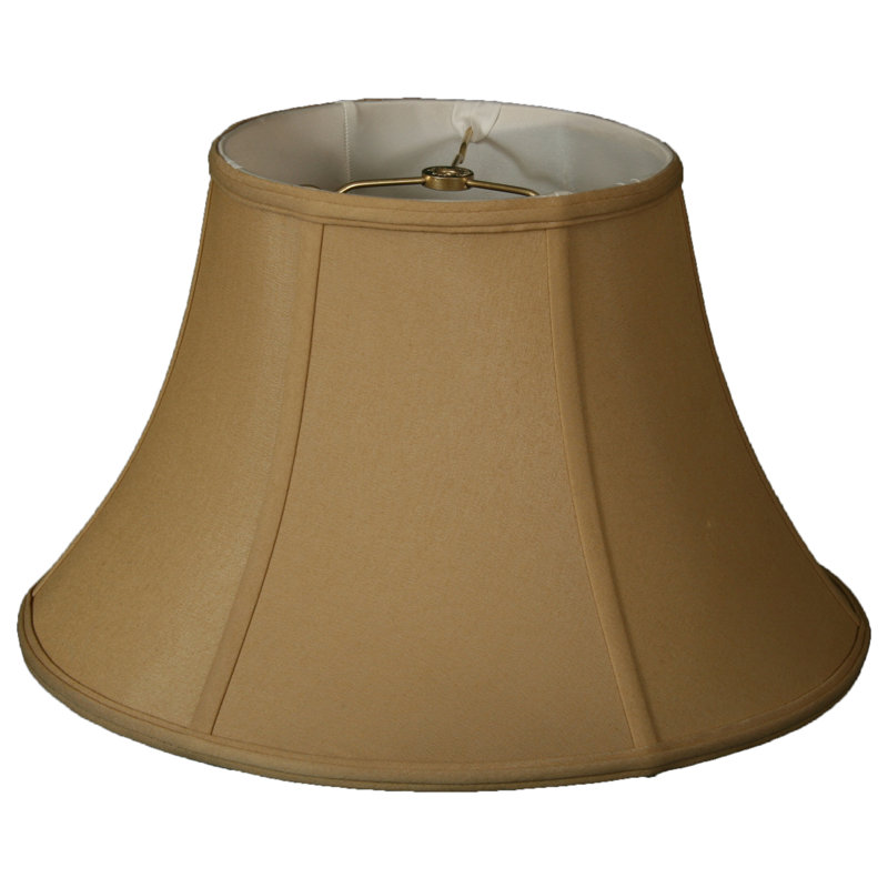 Silk Bell Lamp Shade, Antique Gold/Off White, 13" H x 18" W x 18" D