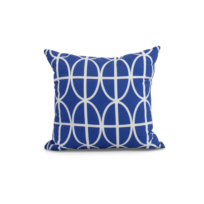 Palm Beach Geometric Reversible Throw Pillow, Royal Blue, 18" x 18"