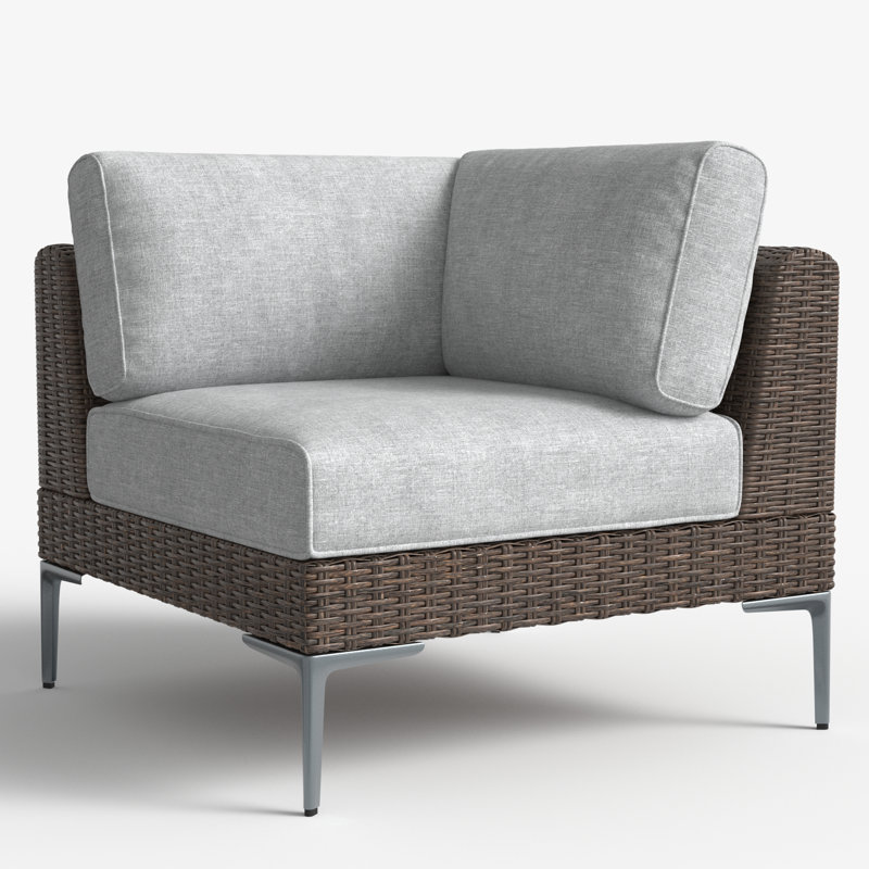 Wicker Outdoor Lounge Chair, Grey