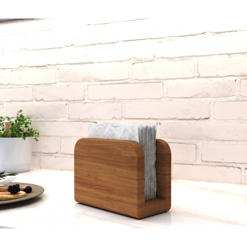Manada Teak Napkin Holder, Brown