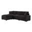 Canapé modulaire moderne en polyester à 3 places en L noir avec rangement pour petits salons