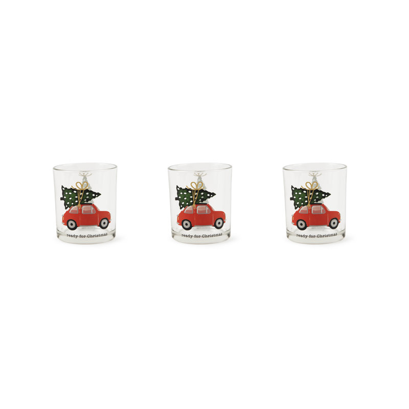 Set Of 3 Glasses Ready For Christmas