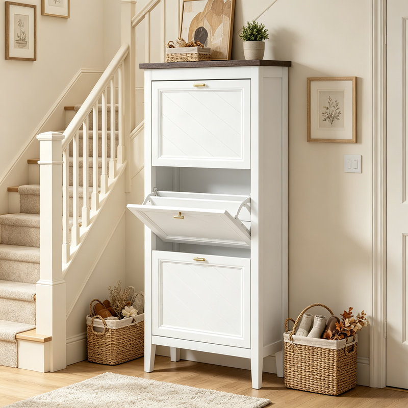 18 Pair Flip Down Shoe Storage