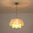 1-Light Bohemian Woven String Fabric Pendant with Double-Layer Petal Shade