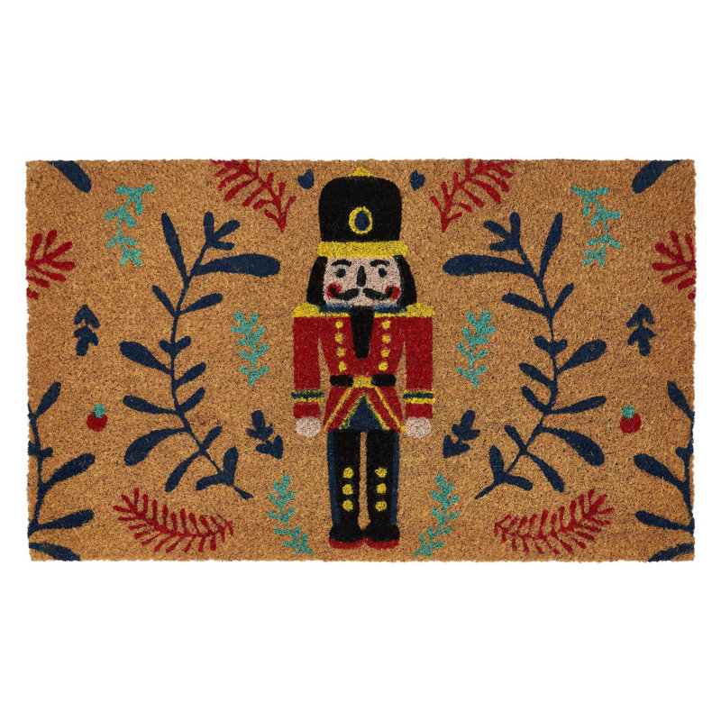 VCNY Home Multi Nutcracker Holiday Outdoor Coir Doormat