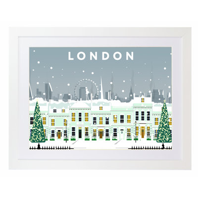London Cherry Tree Lane In Snow by Richard O'Neil - Print