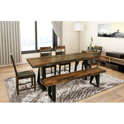 Chaliyah 6 - Person Solid Wood Top Double Pedestal Dining Set